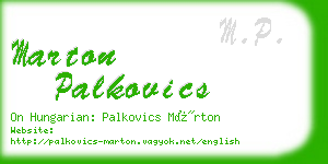 marton palkovics business card